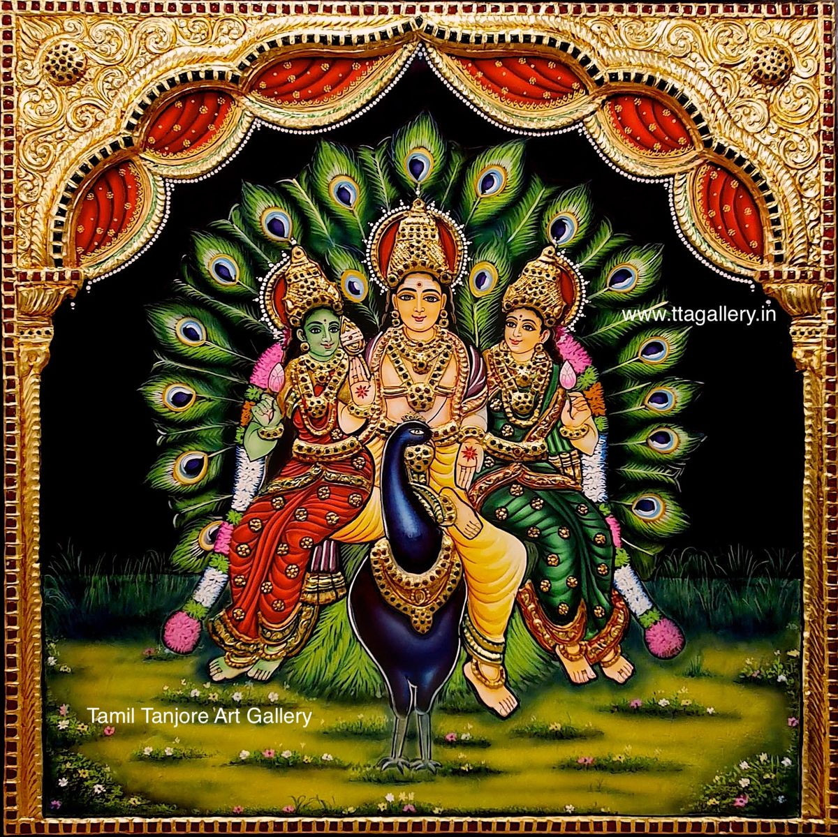 murugan-valli-deivanai-tanjore-painting